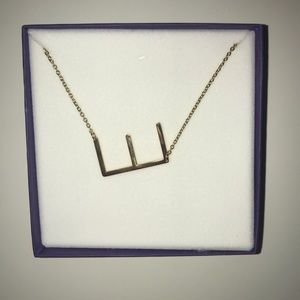 Gold plated E initial necklace